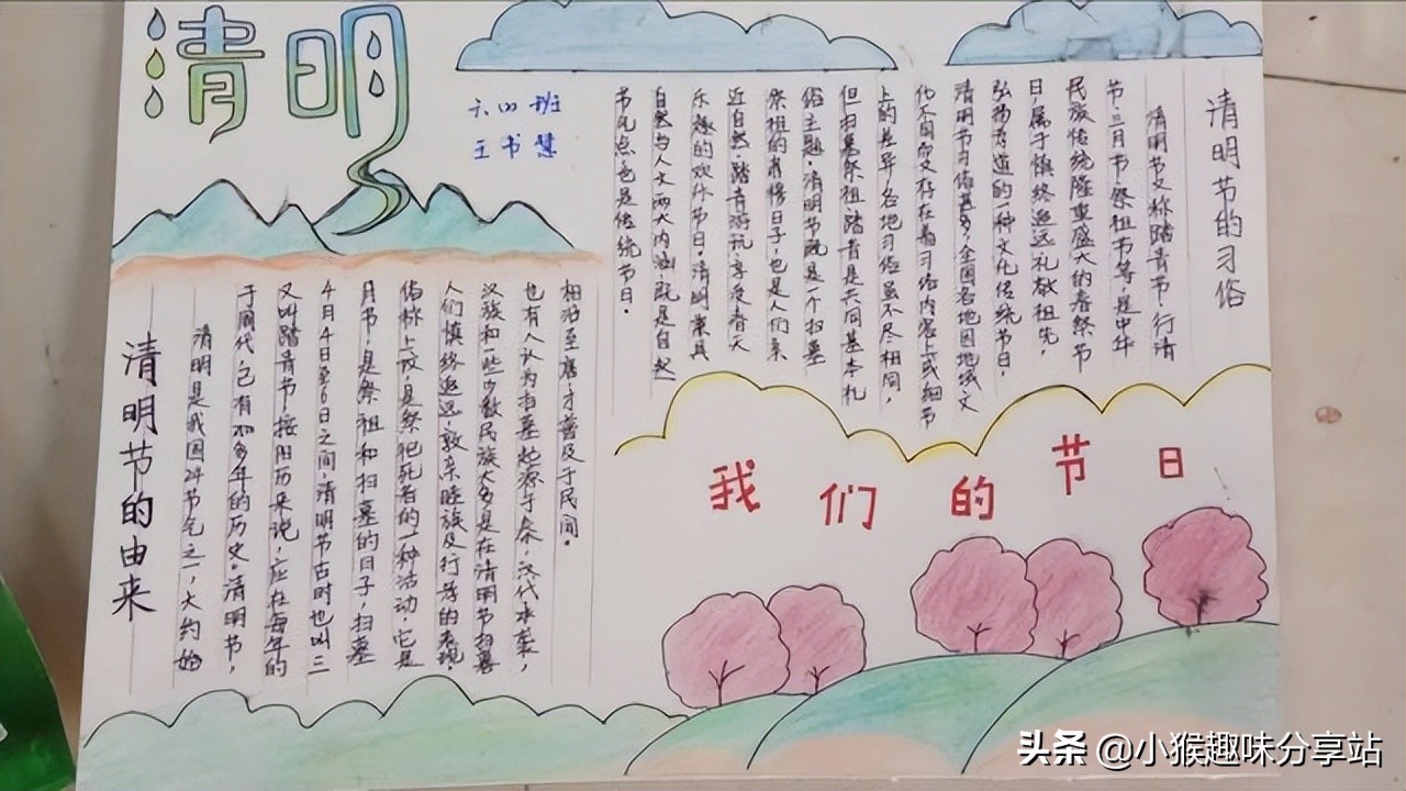 清明节主题手抄报,2022年简单好画的手抄报大全